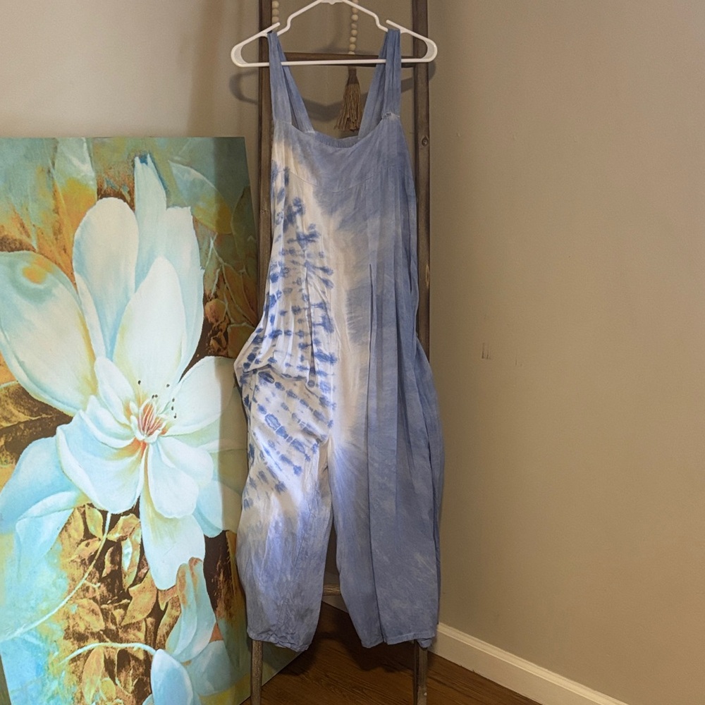 Blue Tie-Dye Jumpsuit